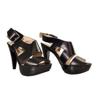 MICHAEL Michael Kors Carla Leather Platform Sandal, Size 7.5